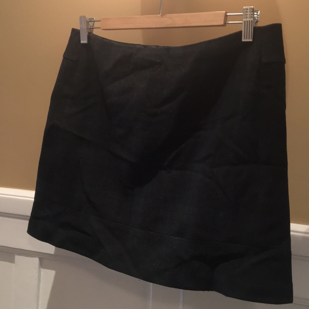 Navy green plaid wool skirt